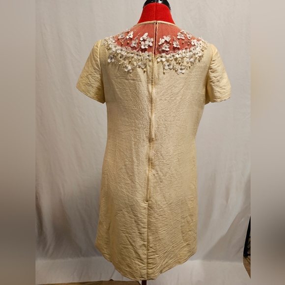 Size 8/10 Vintage Parues Feinstein Pale Yellow Dress - Picture 6 of 7